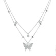 Double-layer Tassel Butterfly Pendant Necklace