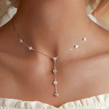 Stackable Clavicle Sparkling Zircon Chain Necklace