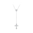 Delicate Heart-shaped Pendant Y-shaped Cross Chain Necklace