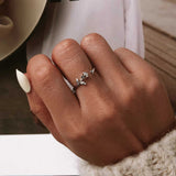 Sterling Silver 3D Thorns and Rose Adjustable Ring