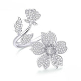 Spring Sakura Adjustable Silver Ring