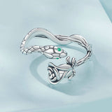 Rose Snake Open Ring