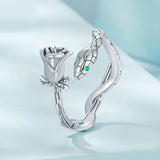Rose Snake Open Ring