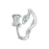 Rose Snake Open Ring