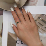 Oval Gemstone and Diamond Band Ring