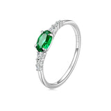 Oval Gemstone and Diamond Band Ring
