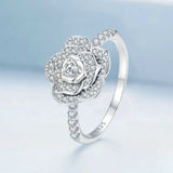 Luxury Rose Sterling Silver Ring