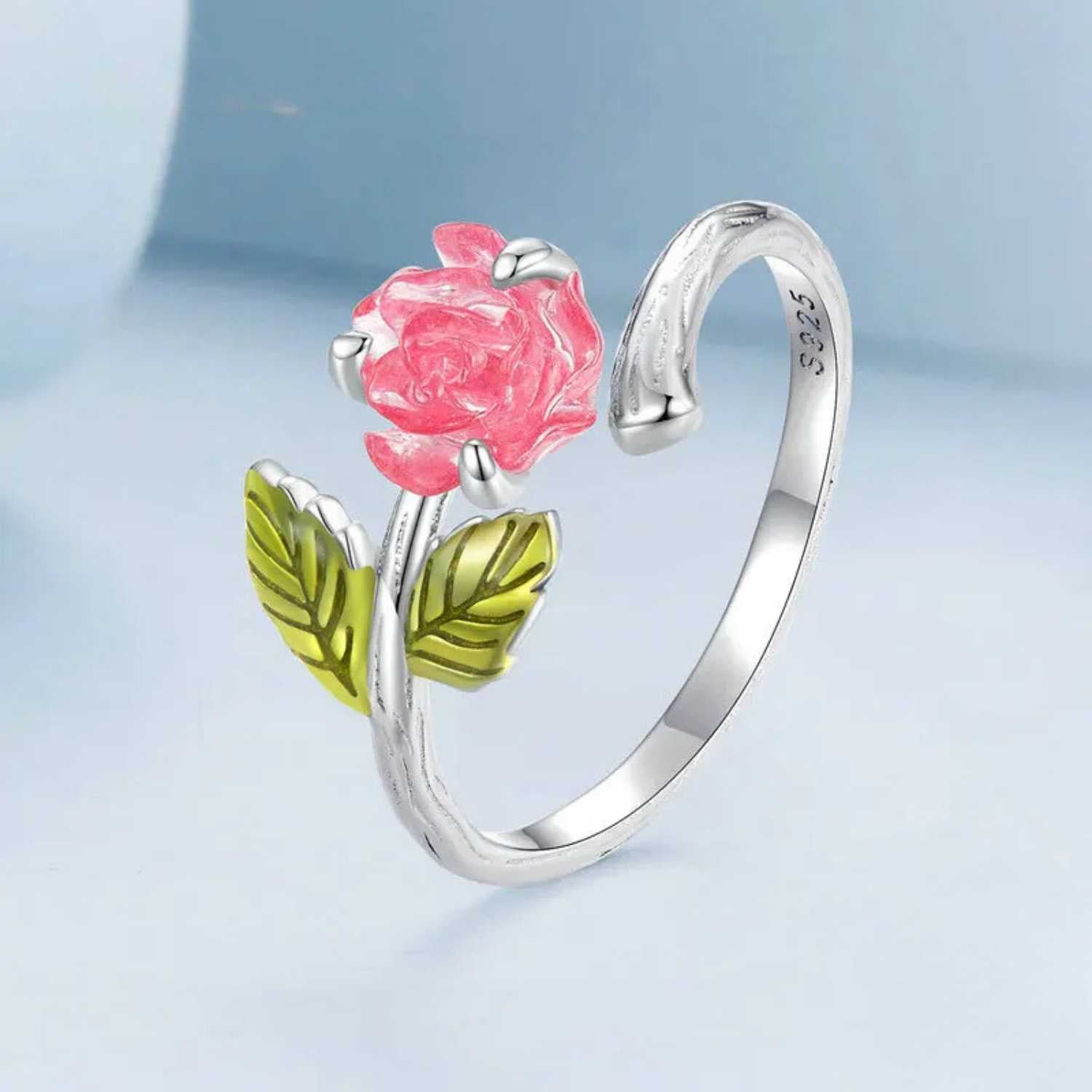 Color Changeable Rose Flower Adjustable Ring
