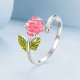 Color Changeable Rose Flower Adjustable Ring