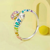 Silver Chameleon Opening Ring