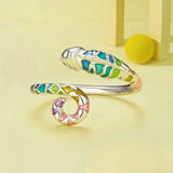 Silver Chameleon Opening Ring