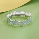Green Four-Leaf Clover Ring