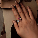 Skeleton and Rose Vintage Sterling Silver Ring