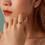 Skeleton and Rose Vintage Sterling Silver Ring