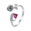 Skeleton and Rose Vintage Sterling Silver Ring