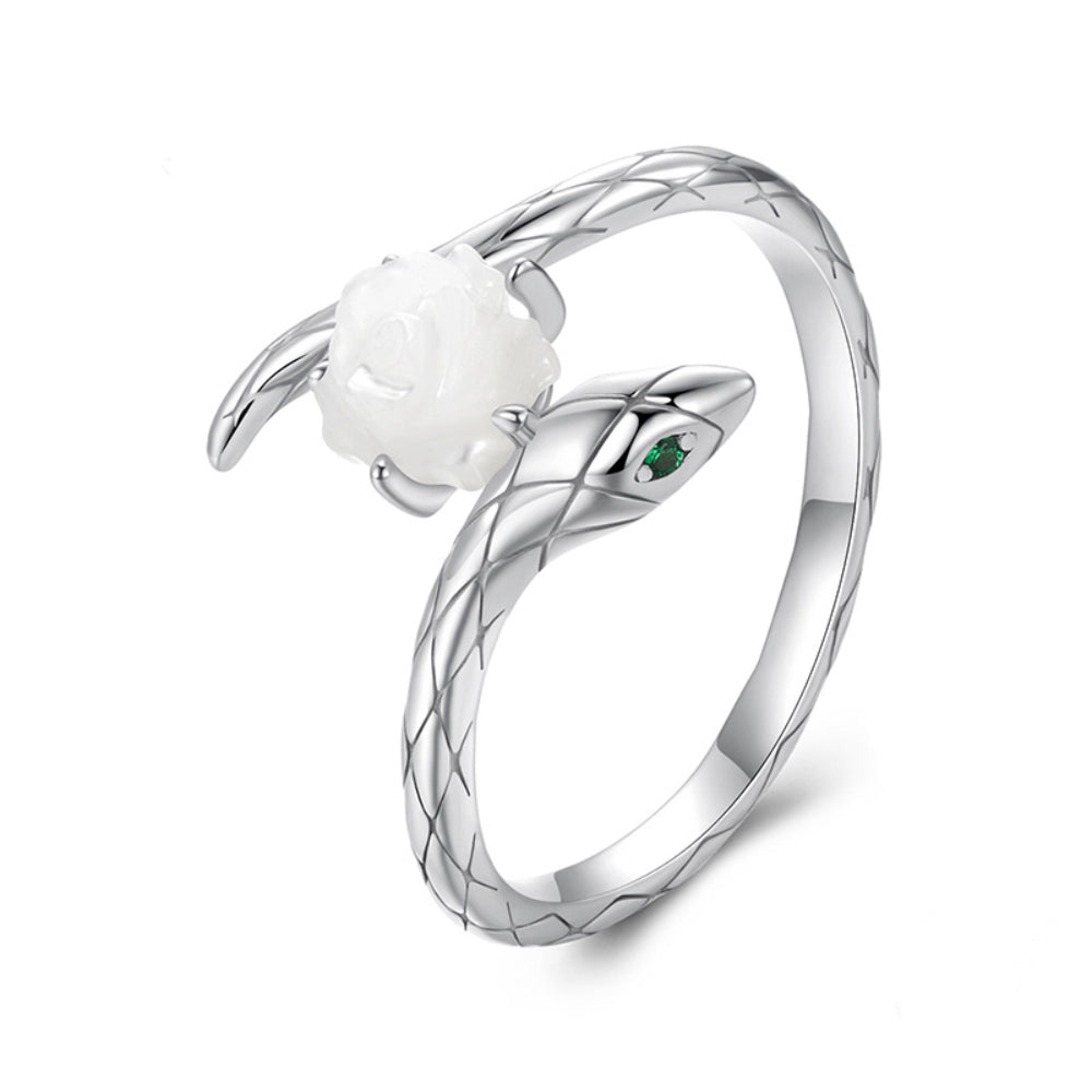 Rose Snake Open Ring
