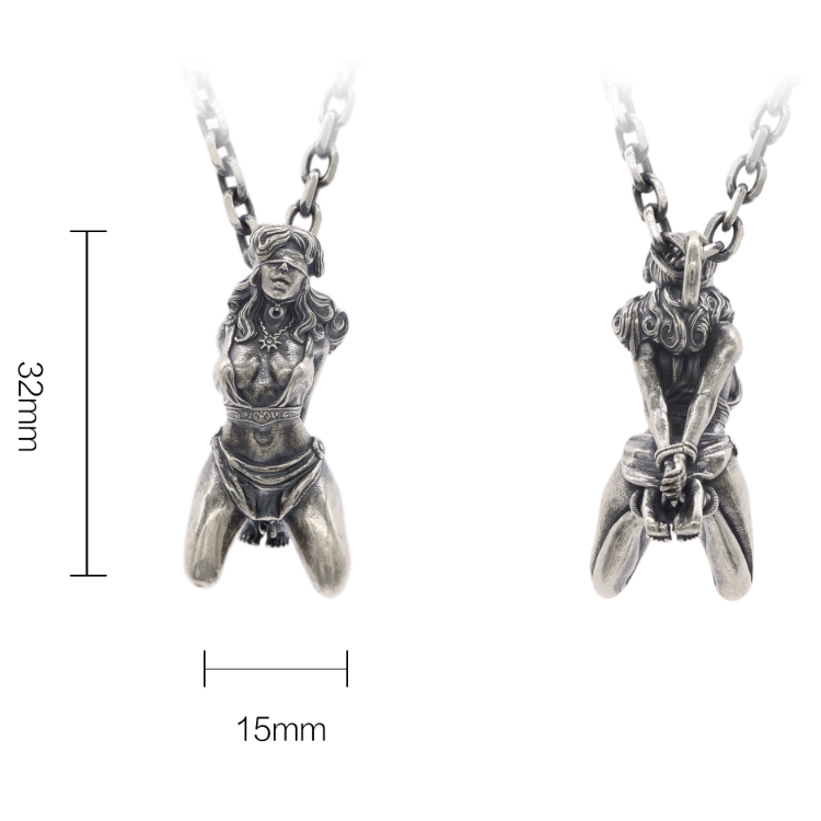 Cyber Fantasy Girl Pendant in Sterling Silver