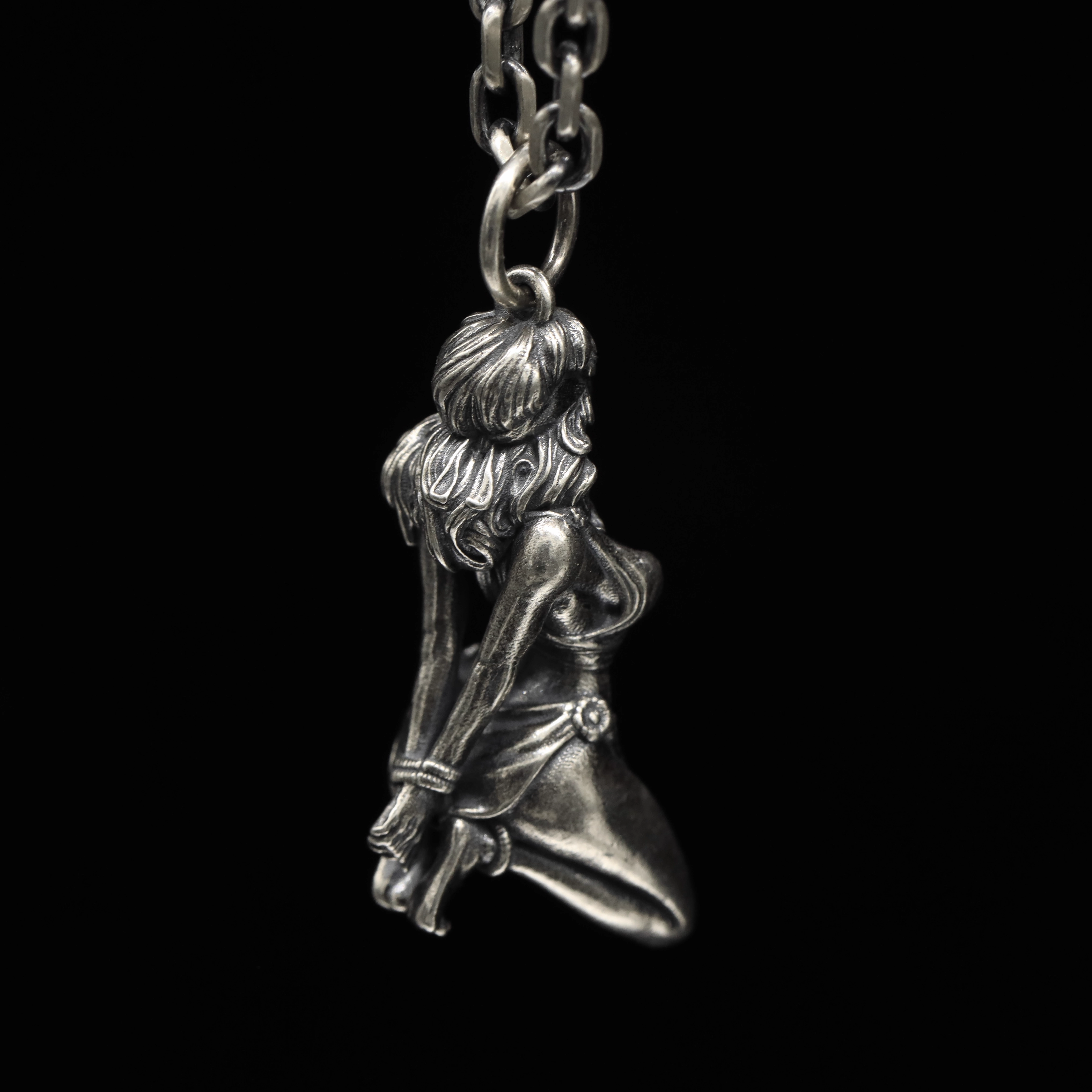 Cyber Fantasy Girl Pendant in Sterling Silver