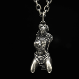 Cyber Fantasy Girl Pendant in Sterling Silver