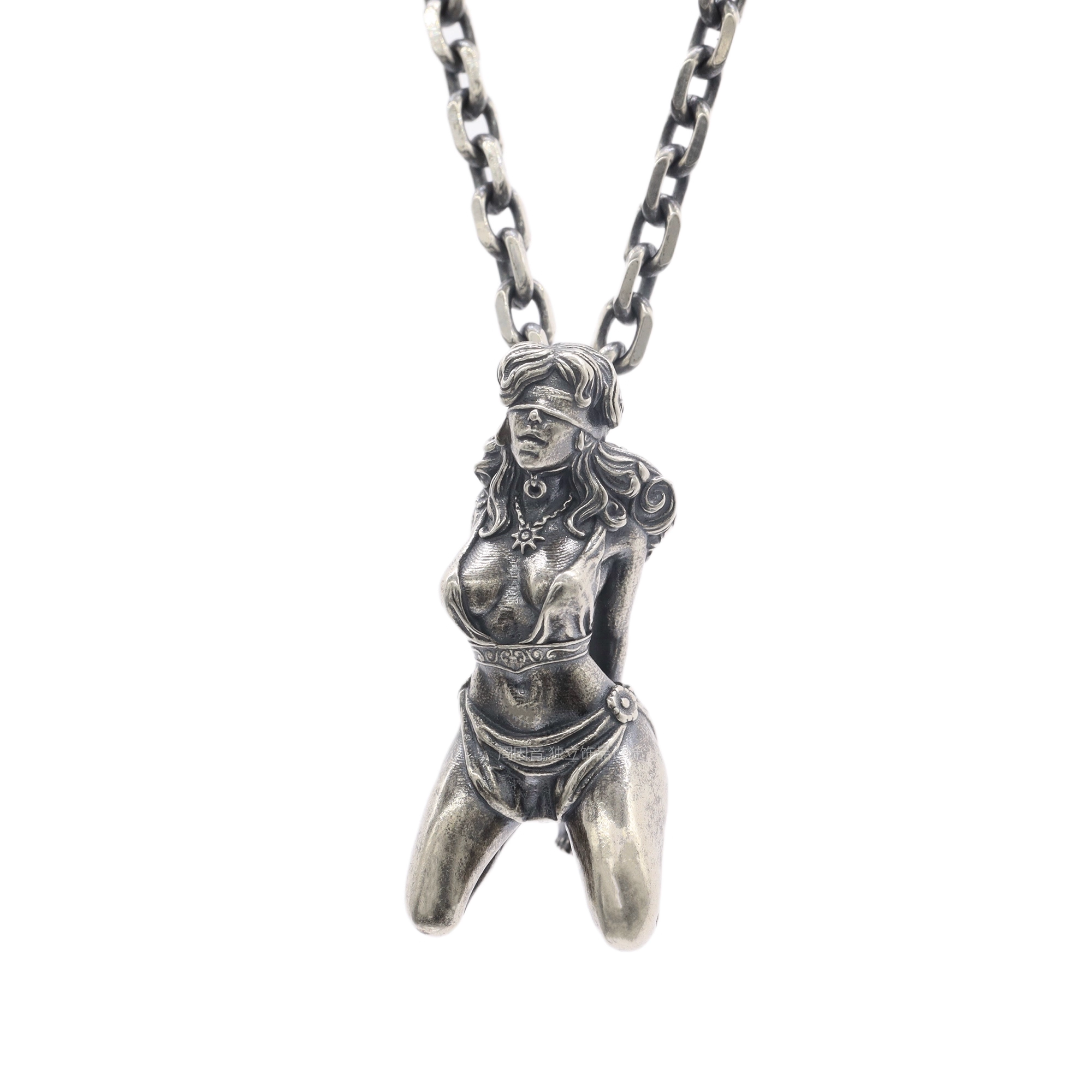 Cyber Fantasy Girl Pendant in Sterling Silver