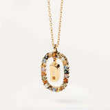 Colorful Gemstone Initial Necklace