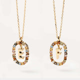 Colorful Gemstone Initial Necklace