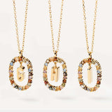Colorful Gemstone Initial Necklace