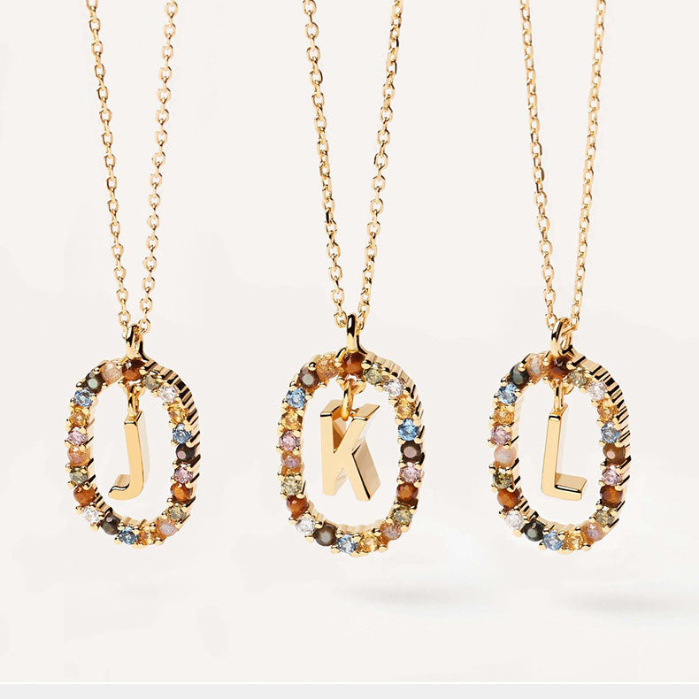 Colorful Gemstone Initial Necklace