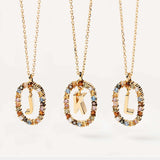 Colorful Gemstone Initial Necklace