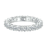 Four-Prong 925 Sterling Silver Diamond Engagement Ring