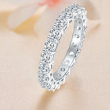Four-Prong 925 Sterling Silver Diamond Engagement Ring