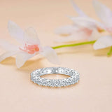 Four-Prong 925 Sterling Silver Diamond Engagement Ring