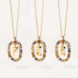 Colorful Gemstone Initial Necklace