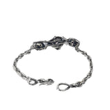 Gothic Rose Bracelet with Red Zircon and Silver