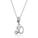 Vintage Letter A to Z Initial Long Chain Pendant Necklace