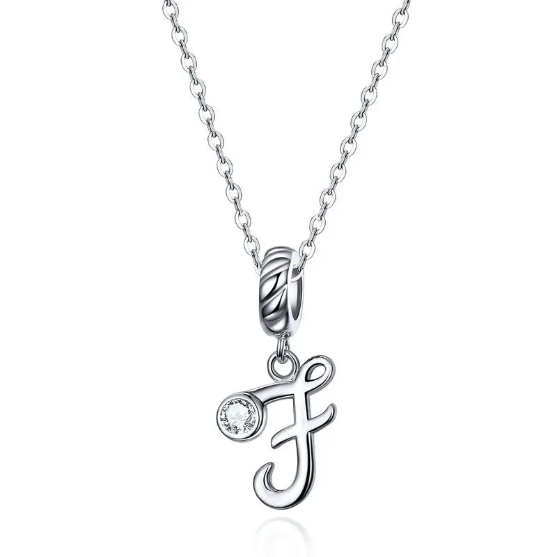 Vintage Letter A to Z Initial Long Chain Pendant Necklace
