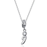 Vintage Letter A to Z Initial Long Chain Pendant Necklace