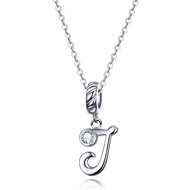 Vintage Letter A to Z Initial Long Chain Pendant Necklace