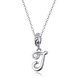 Vintage Letter A to Z Initial Long Chain Pendant Necklace