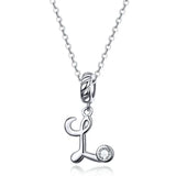 Vintage Letter A to Z Initial Long Chain Pendant Necklace