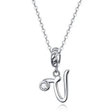 Vintage Letter A to Z Initial Long Chain Pendant Necklace