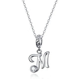 Vintage Letter A to Z Initial Long Chain Pendant Necklace