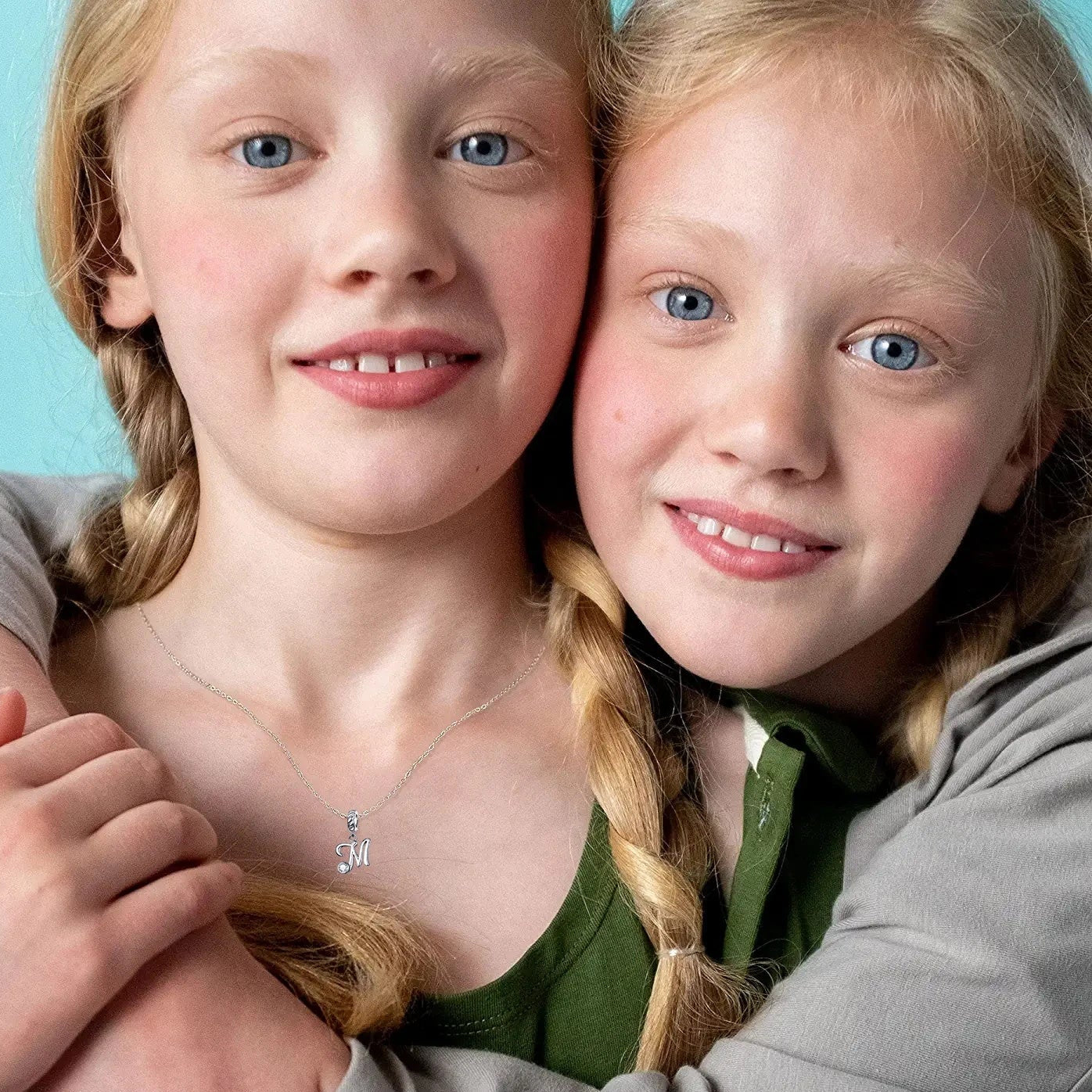 Vintage Letter A to Z Initial Long Chain Pendant Necklace