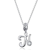 Vintage Letter A to Z Initial Long Chain Pendant Necklace