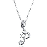 Vintage Letter A to Z Initial Long Chain Pendant Necklace