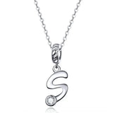 Vintage Letter A to Z Initial Long Chain Pendant Necklace