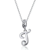 Vintage Letter A to Z Initial Long Chain Pendant Necklace