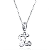 Vintage Letter A to Z Initial Long Chain Pendant Necklace