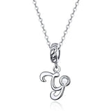 Vintage Letter A to Z Initial Long Chain Pendant Necklace