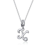 Vintage Letter A to Z Initial Long Chain Pendant Necklace